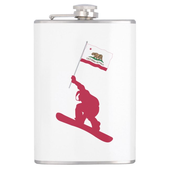 California Flag Snowboard Hip Flask (Front)