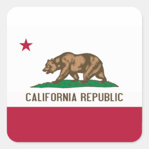 California Flag Square Sticker