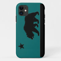 California flag teal black bear iphone 5 case