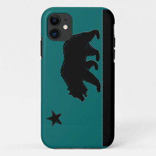 California flag teal black bear iphone 5 case