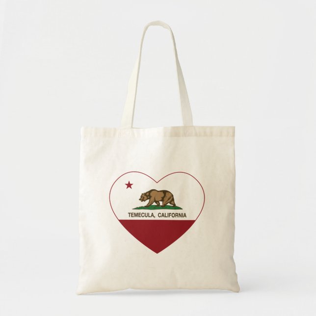 california flag temecula heart tote bag (Front)