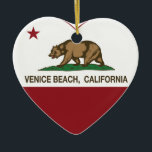 california flag venice beach heart ceramic tree decoration<br><div class="desc">Venice Beach California Republic Heart "All Cities Available"</div>