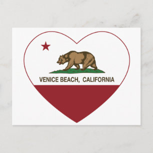 california flag venice beach heart postcard