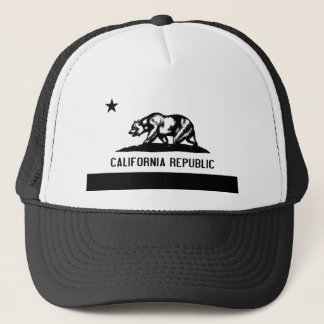 California Flag with Bear in Black Trucker Hat