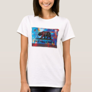 California Flag with Textured Edges T-Shirt