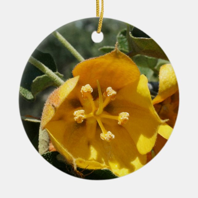 California Flannel Bush Ceramic Tree Decoration (Front)