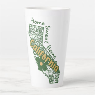 California Floral Doodles Latte Mug