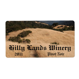 California foothills trail horizontal wine label