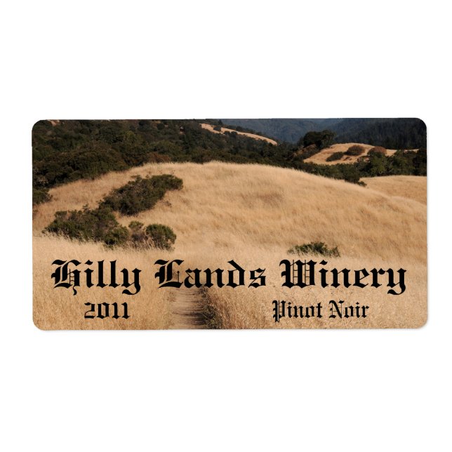 California foothills trail horizontal wine label (Front)