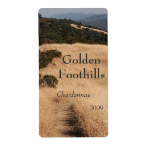 California foothills trail wine label