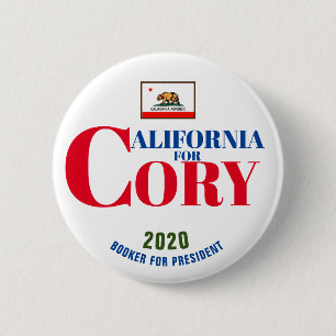 California for Cory Booker for President 2020 6 Cm Round Badge