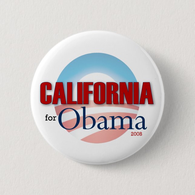California for Obama 6 Cm Round Badge (Front)