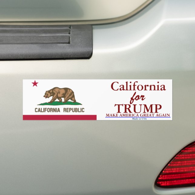 California for Trump Bumper Sticker (On Car)