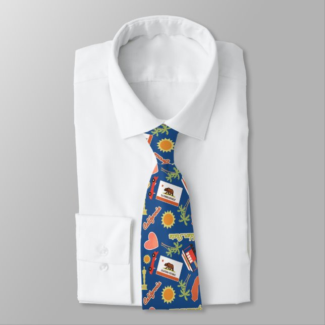California Fun Pattern Tie (Tied)