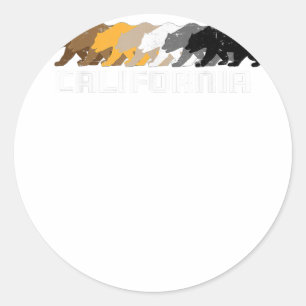 California Gay Bear Distressed  Classic Round Sticker