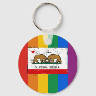 CALIFORNIA GAY MARRIAGE FLAG KEY RING