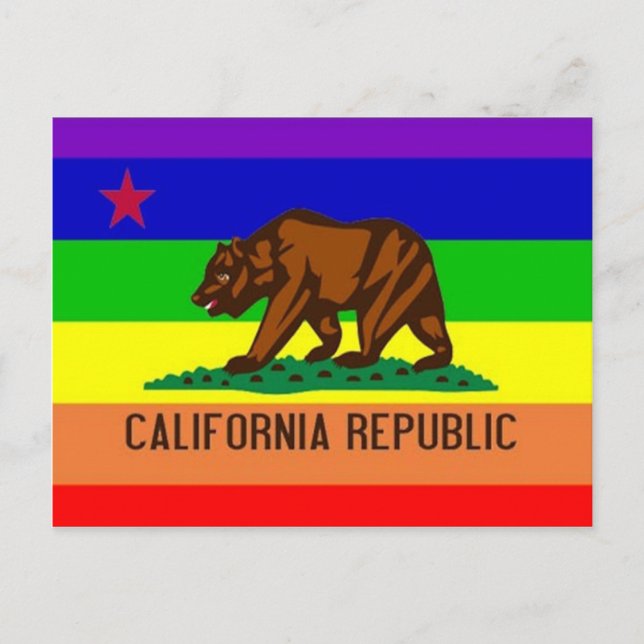 California Gay Pride Flag Postcard (Front)