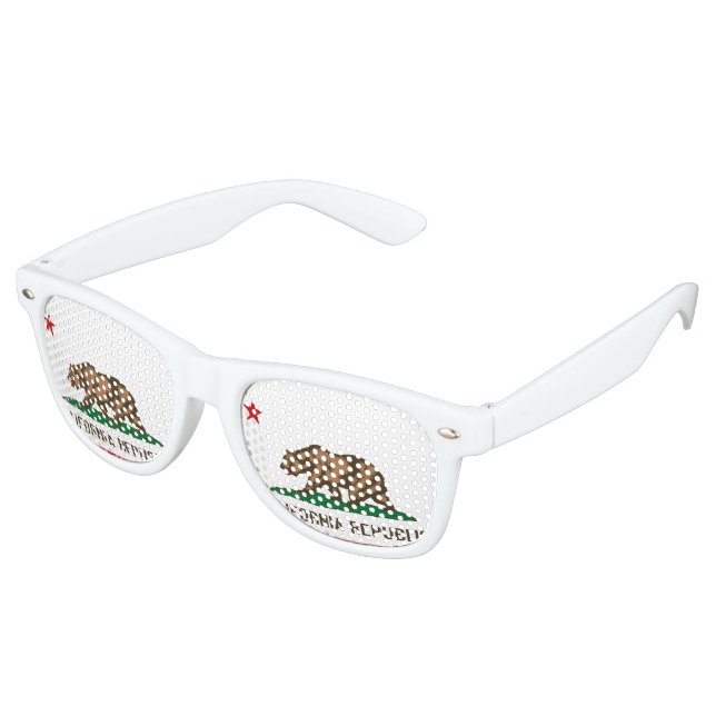 California Gay Pride Flag Retro Sunglasses (Angled)