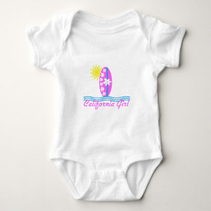 California Girl Pink Surfboard W/Sun Baby Bodysuit