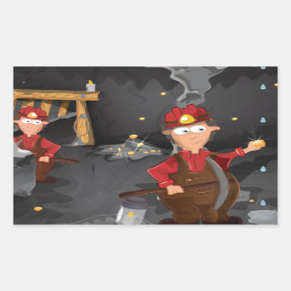 California Gold Mine Miners Rectangular Sticker