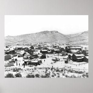 CALIFORNIA GOLD MINING CAMP in WINTER c. 1899 Poster