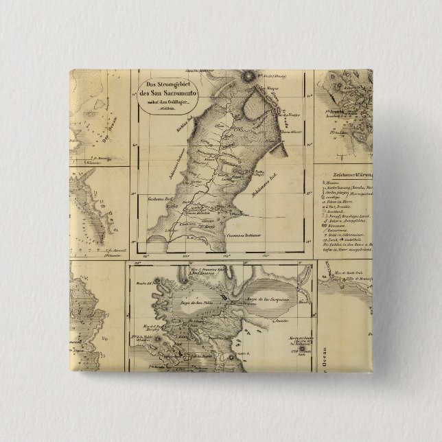 California Gold Rush 15 Cm Square Badge (Front)