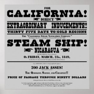 California Gold Rush Handbill Poster