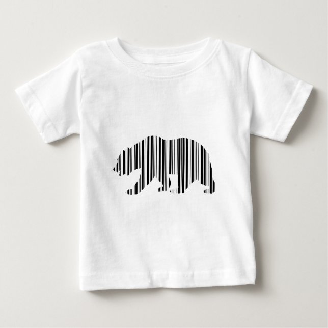 CALIFORNIA GOLDEN BEAR BAR CODE Pattern Design Baby T-Shirt (Front)