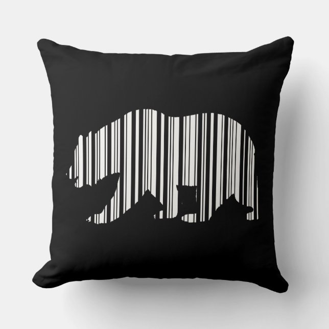 CALIFORNIA GOLDEN BEAR BAR CODE Pattern Design Cushion (Front)