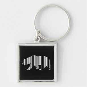 CALIFORNIA GOLDEN BEAR BAR CODE Pattern Design Key Ring