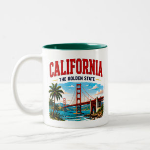 California Golden Coast Adventure Two-Tone Coffee Mug