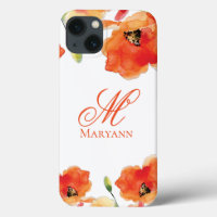 California Golden Poppy Elegant Monogram