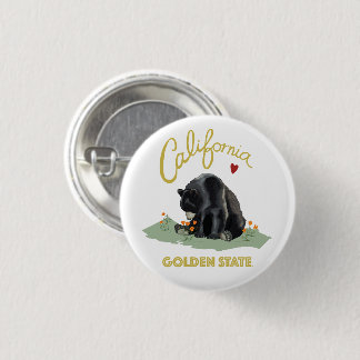 California Golden State Bear 3 Cm Round Badge