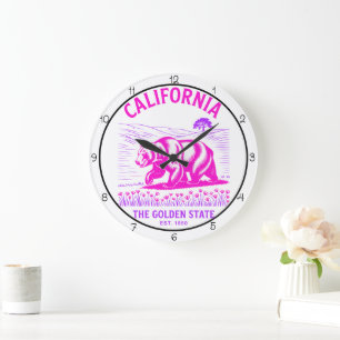California Golden State Bear Large Clock