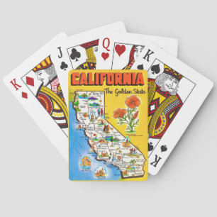 California Golden State Map Playing Cards