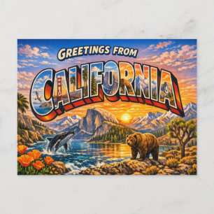 California Greetings From Postcard