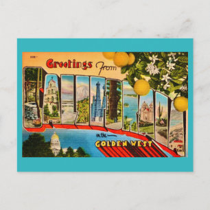 California Greetings Vintage Postcard