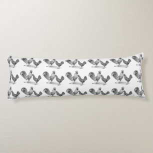 California Grey Rooster and Hen Body Cushion