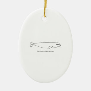 California Grey Whale Ceramic Tree Decoration