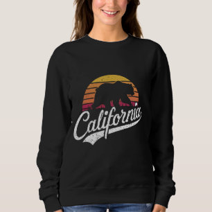 California Grizzly Bear Retro Sunset Beach Sweatshirt
