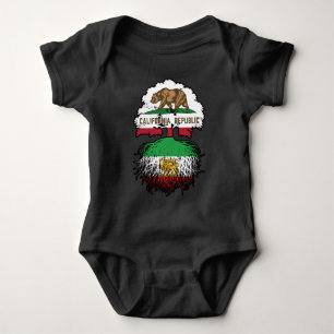 California Grown Iranian Roots Lion and Sun Baby Bodysuit