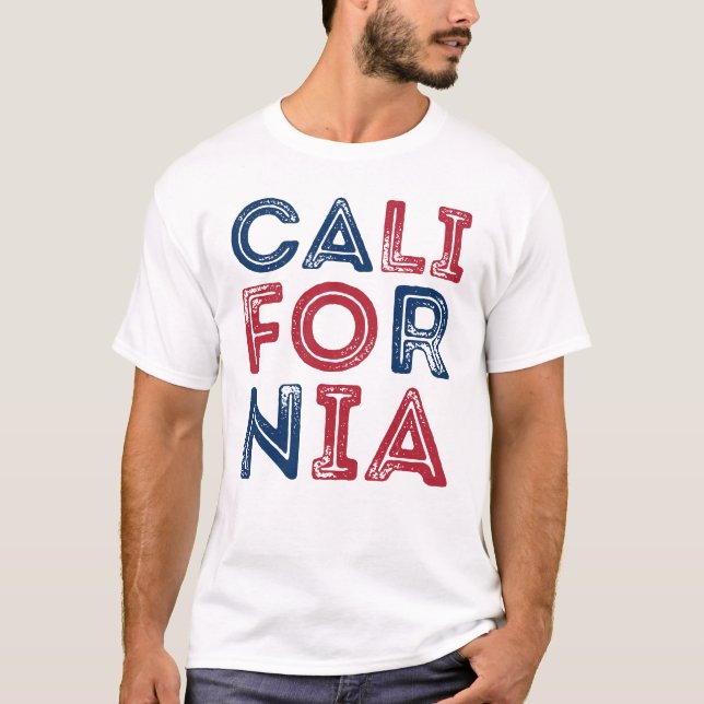 California Grunge Style Lettering Men's T-Shirt (Front)