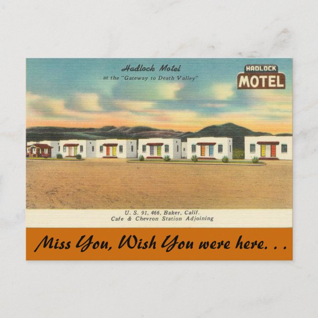 California, Hadlock Motel Postcard (Front)
