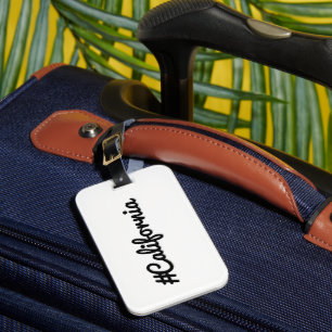 California Hashtag – Minimalist Travel Luggage Tag