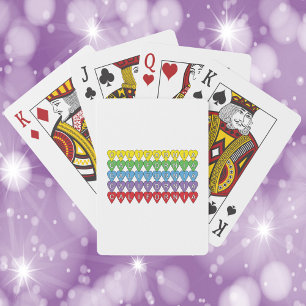 California Heart Pattern Colourful Playing Cards