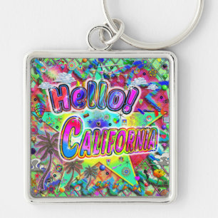 California Hello! Keychain