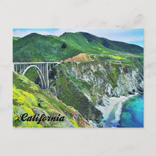 California Highway 1 Bixby Bridge Big Sur Postcard (Front)