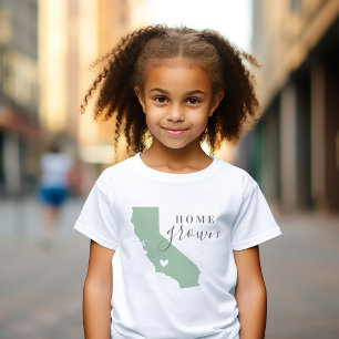 California Home Grown   Editable Colours State Map Baby T-Shirt
