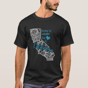 California Home State CA Mandala Map USA America P T-Shirt