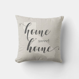 California - Home Sweet Home burlap-look Cushion